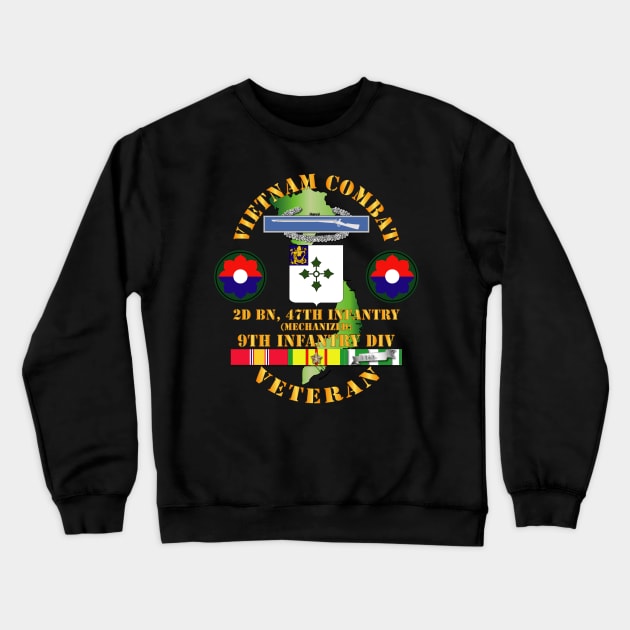 Vietnam Combat Infantry Veteran w 2nd Bn 47th Inf  (Mech) - 9th ID SSI Crewneck Sweatshirt by twix123844